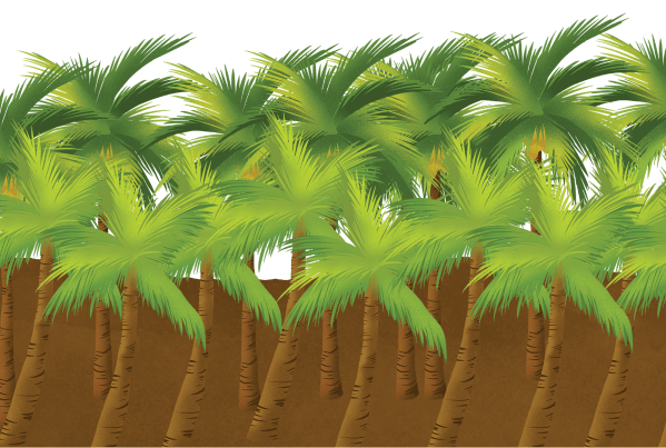 Artwork of coconut trees